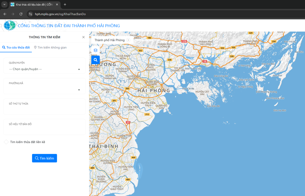 
CỔNG THÔNG TIN ĐẤT ĐAI THÀNH PHỐ HẢI PHÒNG
