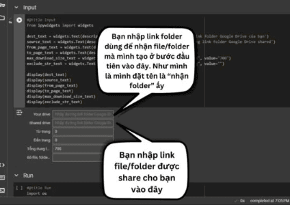 Nhập Link Folder từ hai tài khoản cho nhau