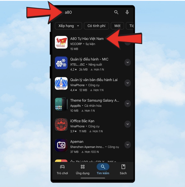 Cài đặt A80 trên điện thoại