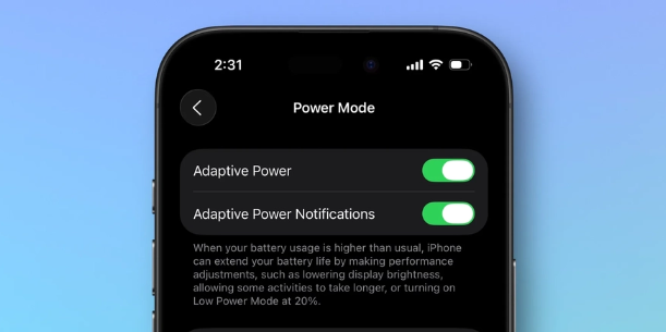Kích hoạt chế độ Adaptive Power Mode 