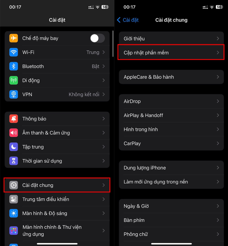 Cập nhật hệ điều hành iOS mới nhất trên iPhone