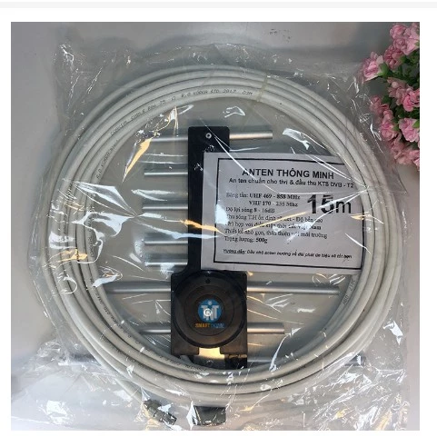 Angten Thông Minh Thu Sóng DVB T2 + 15m Dây Cáp + Jack Nối Dùng cho tivi Tích hợp DVBT2
