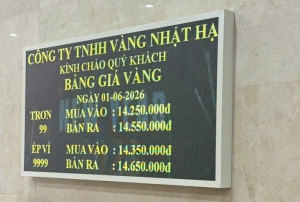 Bảng giá vàng Nhật Hạ Hải Phòng